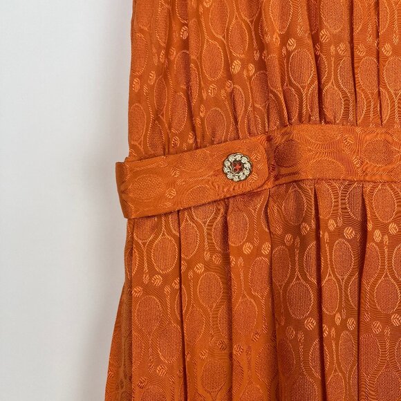 Anthropologie 100% Silk Grand Slam Jacquard Knit Tennis Racket Midi Dress Preppy - Picture 5 of 12